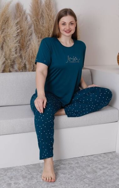 PİJAMONİ 7665-3 MİLAN BATTAL KISA KOL PİJAMA TAKIM