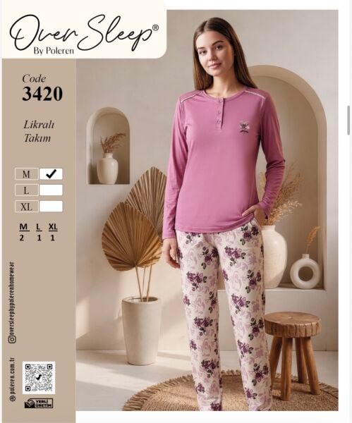 OVER SLEEP 3420  BAYAN  LYC SÜPREM  PİJAMA TAKIM