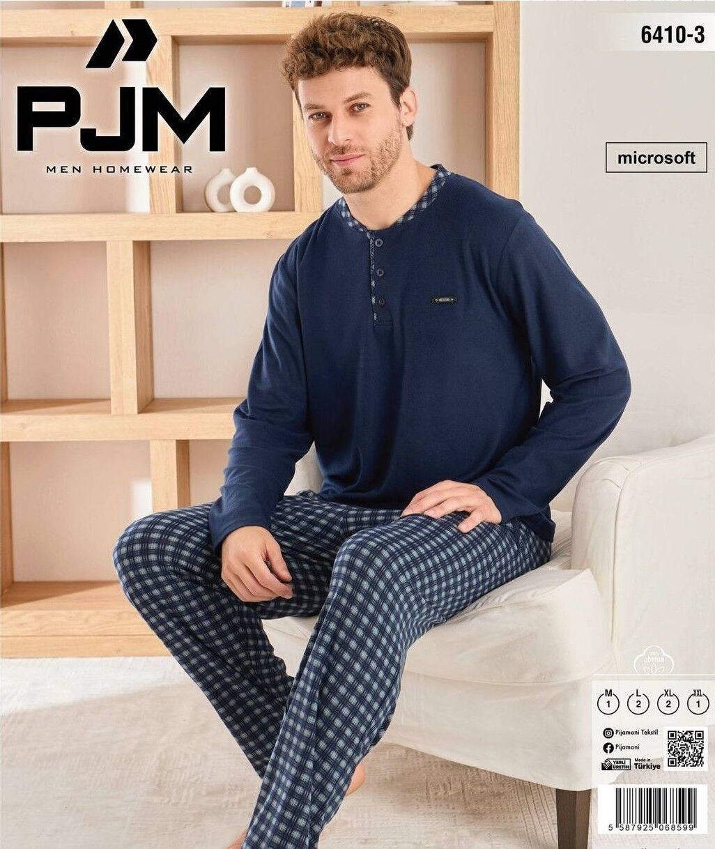 PJM 6410-3 ERKEK MİCROSOFT BİS.YAKA PİJAMA TAKIM
