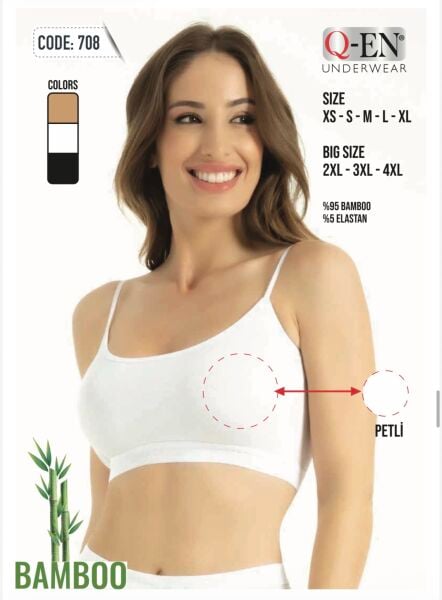 Q-EN 708 BAYAN BAMBU İP ASKI PEDLİ BÜSTİYER