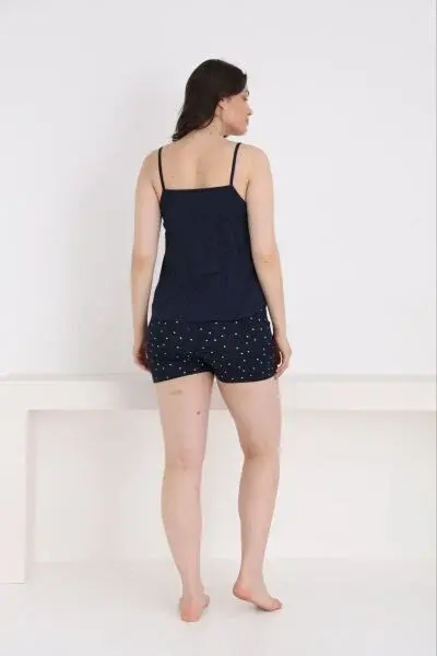 PİJAMONİ 7624-10 BAYAN MİLAN İP ASKILI ŞORTLU TK