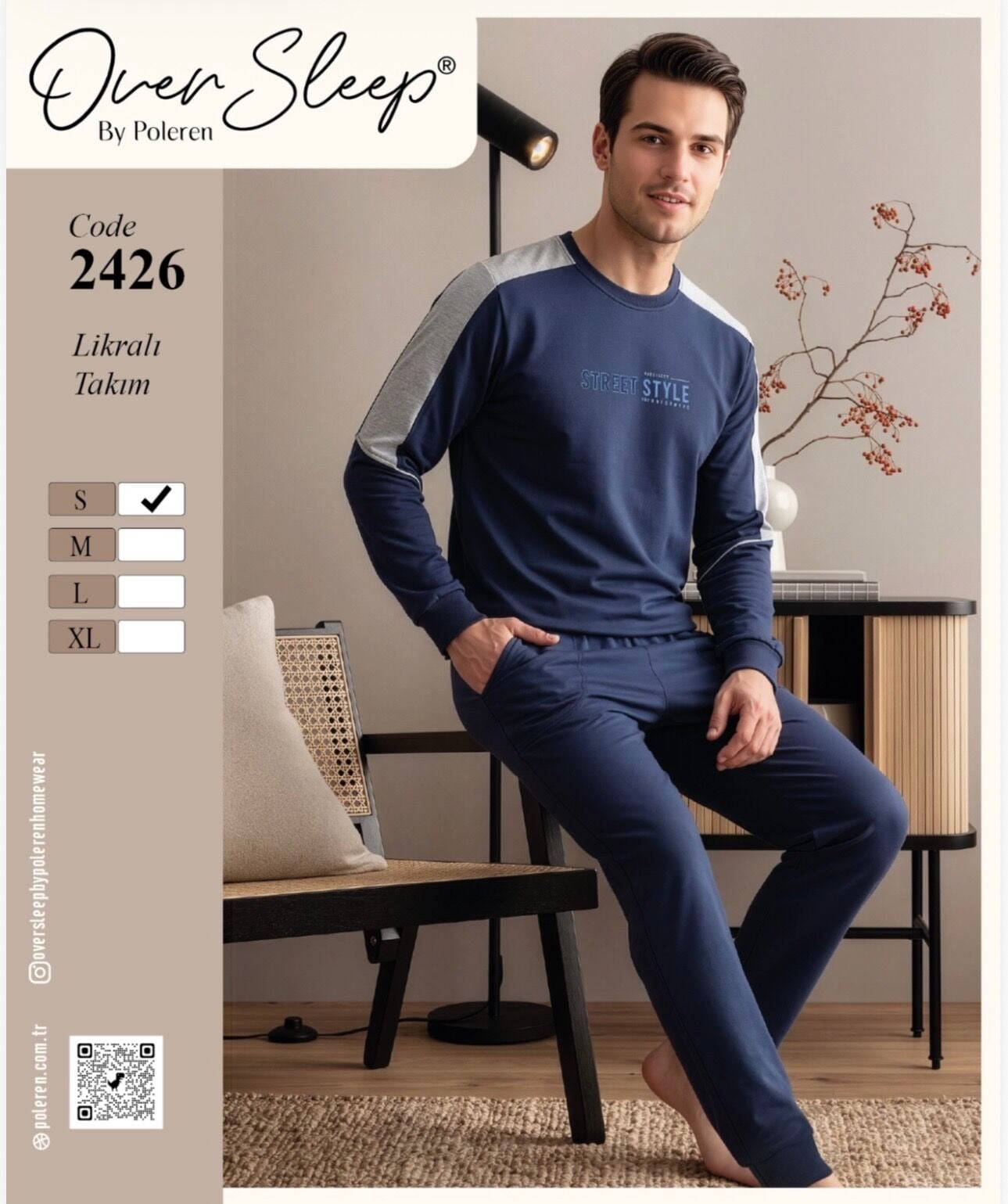 OVER SLEEP 2426 ERKEK LYC SÜPREM  PİJAMA TAKIM