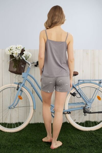 PİJAMONİ 7624-15Y BAYAN MİLAN İP ASKILI ŞORTLU TK