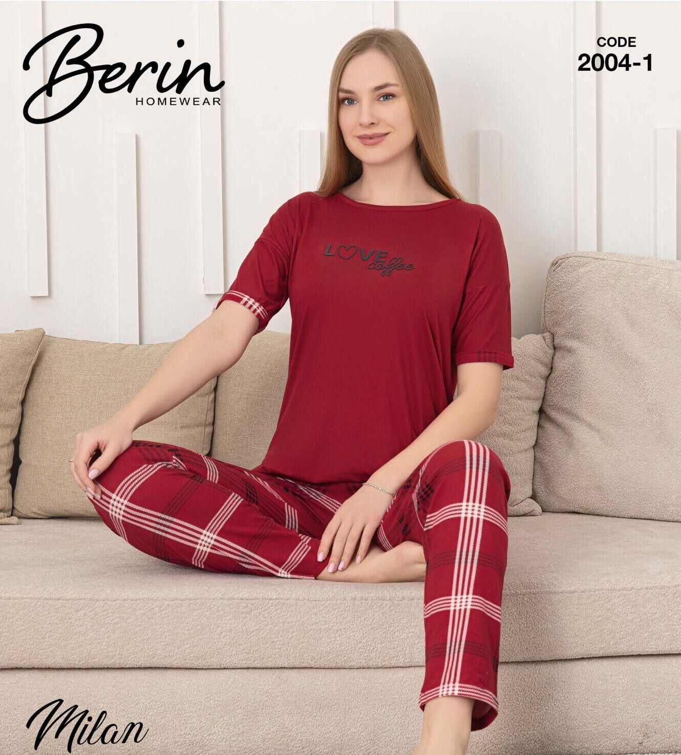 BERİN 2004-1 MİLAN KISA KOL PİJAMA TAKIM