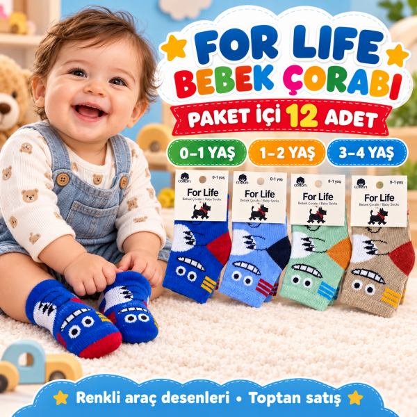 FOR LİFE ERKEK BEBE SOKET ÇORAP