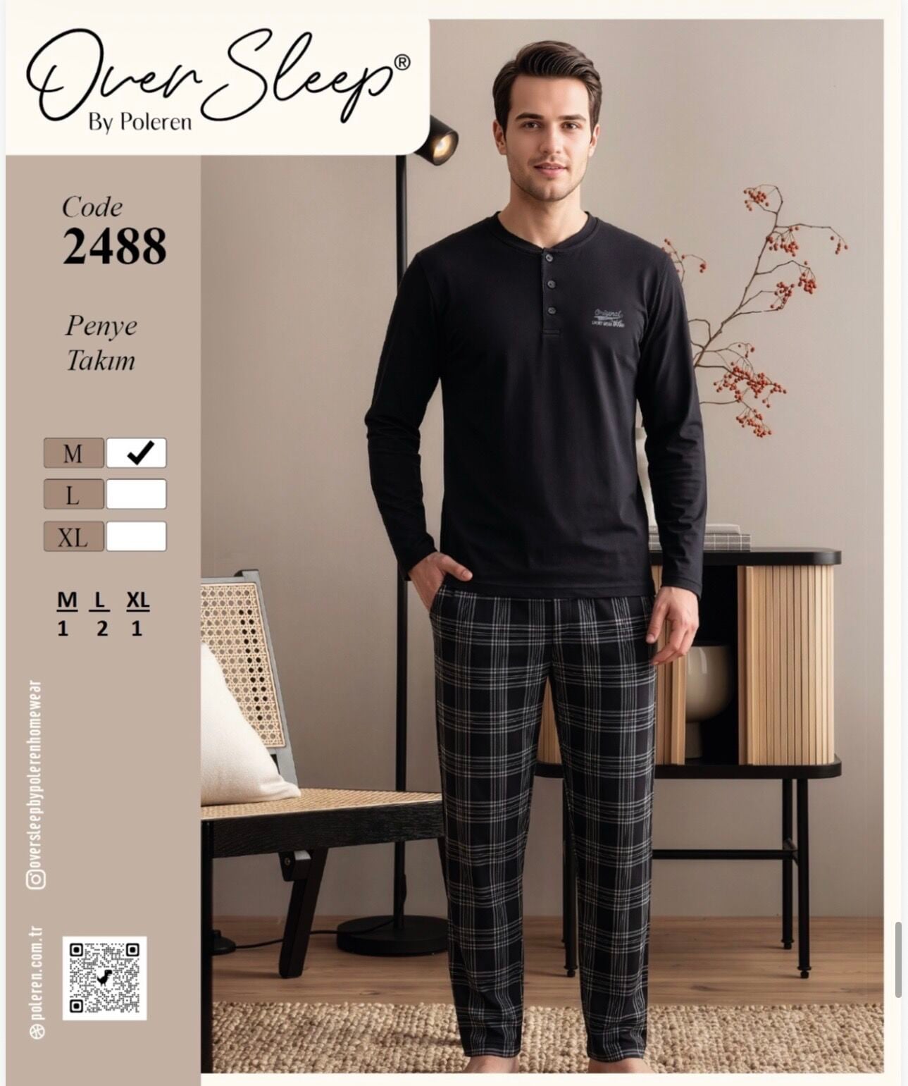 OVER SLEEP 2488 ERKEK SÜPREM PİJAMA TAKIM