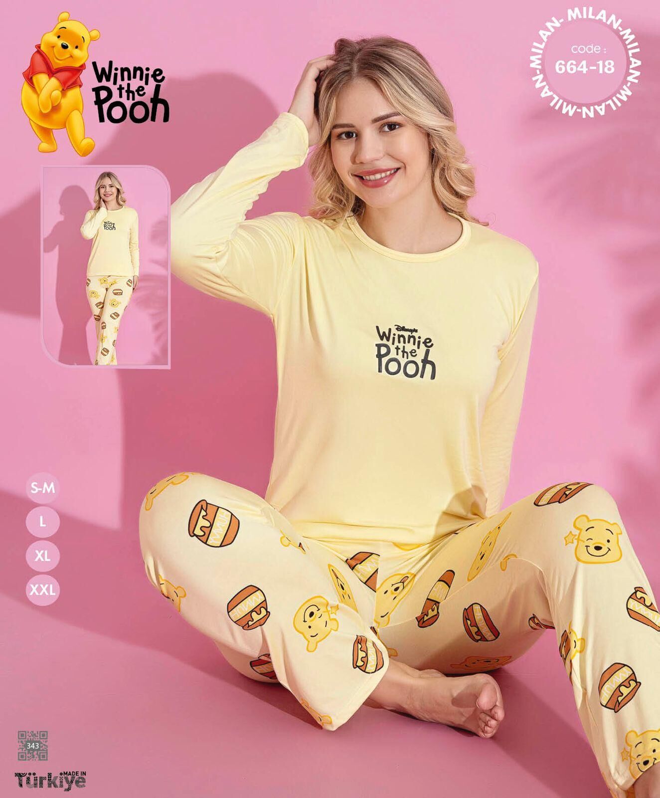 LANA 664-18 MİLAN SOFT BİS.YAKA PİJAMA TAKIMI