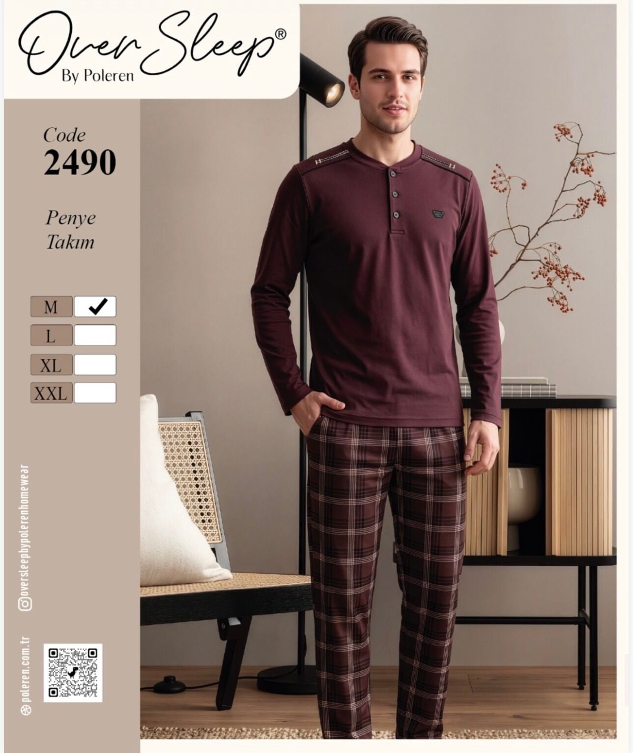 OVER SLEEP 2490 ERKEK SÜPREM DESENLİ PİJAMA TAKIM