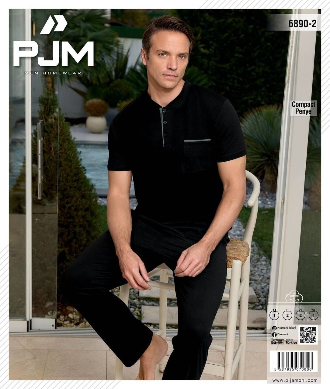 PJM 6890-2 ERKEK PENYE KISA KOL PİJAMA TAKIM