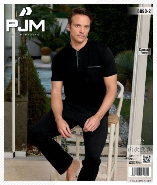 PJM 6890-2 ERKEK PENYE KISA KOL PİJAMA TAKIM