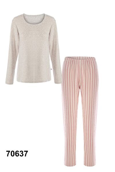 KOZA 70637 BAYAN MELANJ KAŞKORSE PİJAMA TAKIMI