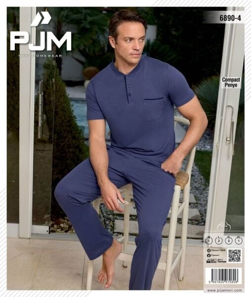 PJM 6890-4 ERKEK PENYE KISA KOL PİJAMA TAKIM