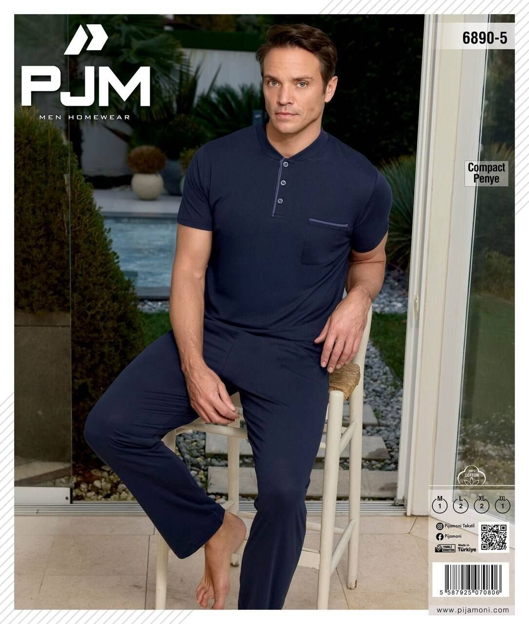 PJM 6890-5 ERKEK PENYE KISA KOL PİJAMA TAKIM