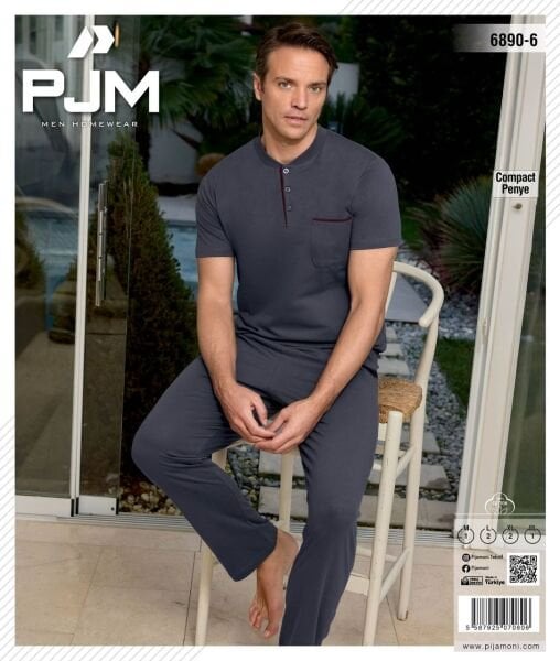 PJM 6890-6 ERKEK PENYE KISA KOL PİJAMA TAKIM