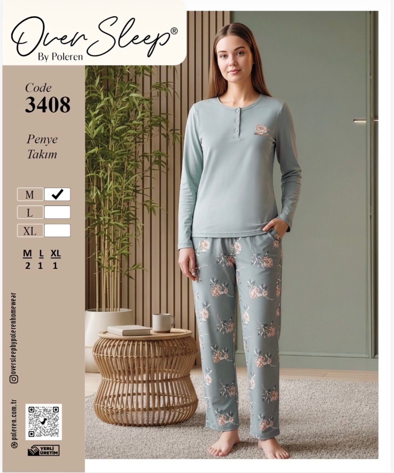 OVER SLEEP 3408 BAYAN SÜPREM PİJAMA TAKIM