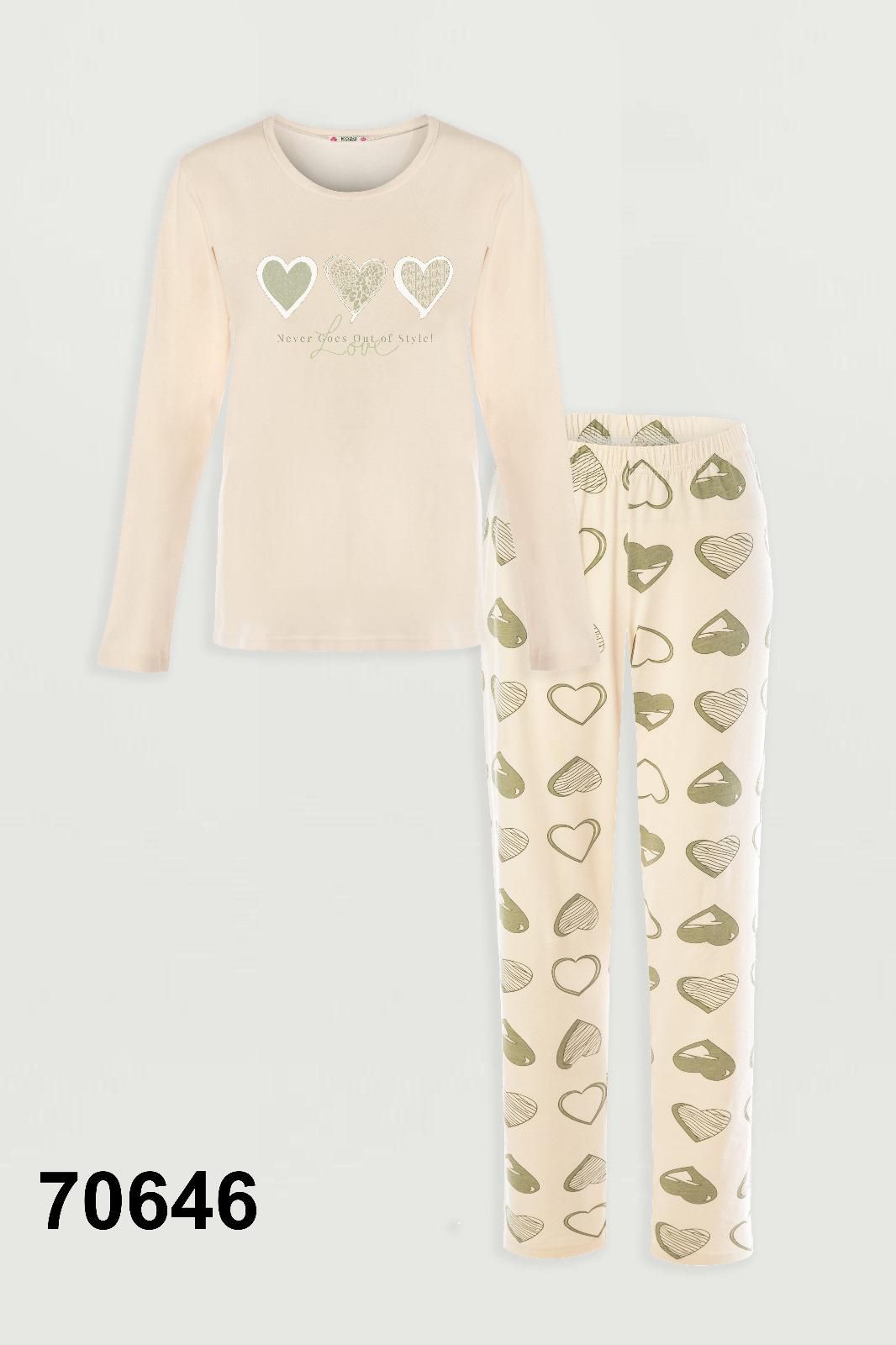 KOZA 70646 BAYAN UZUN KOL PİJAMA TAKIMI
