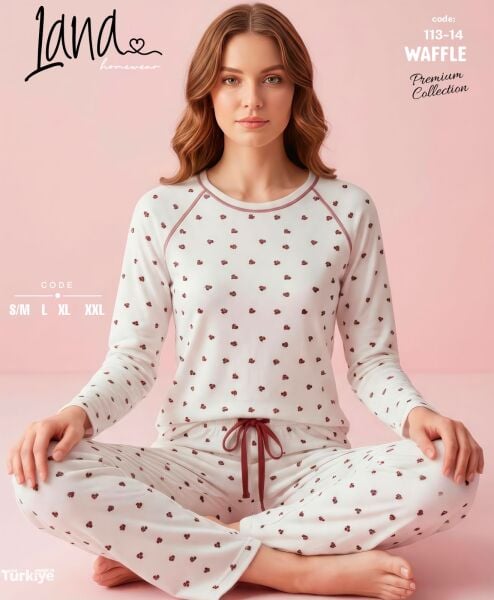 LANA 113-14 BAYAN WAFFLE PİJAMA TAKIM