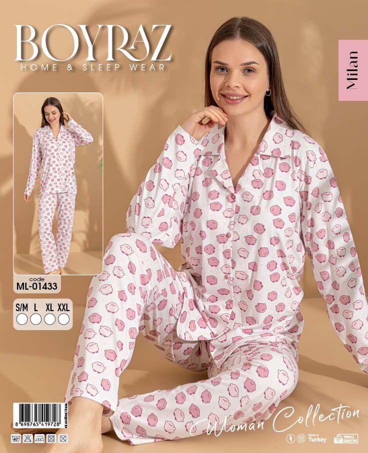 BOYRAZ 01433 MİLAN GÖMLEK PİJAMA TAKIM
