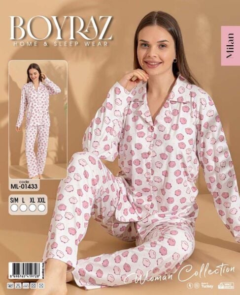 BOYRAZ 01433 MİLAN GÖMLEK PİJAMA TAKIM