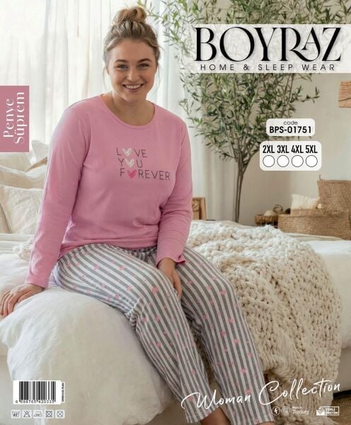 BOYRAZ 01751 SÜPREM PENYE BATTAL PİJAMA TAKIM