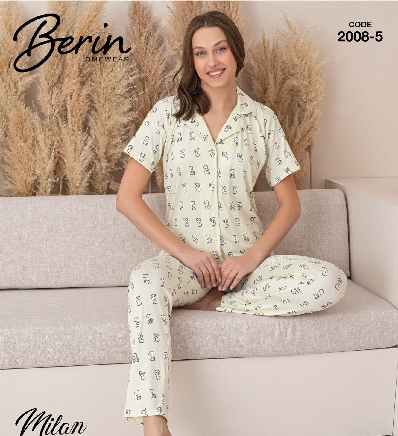 BERİN 2008-5 MİLAN ÖNDEN DÜĞMELİ PİJAMA TAKIM