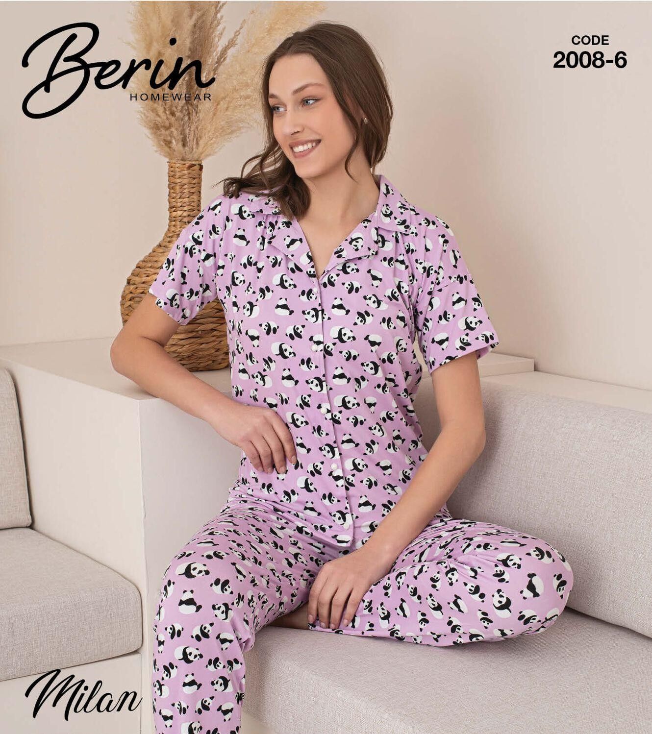 BERİN 2008-6 MİLAN ÖNDEN DÜĞMELİ PİJAMA TAKIM