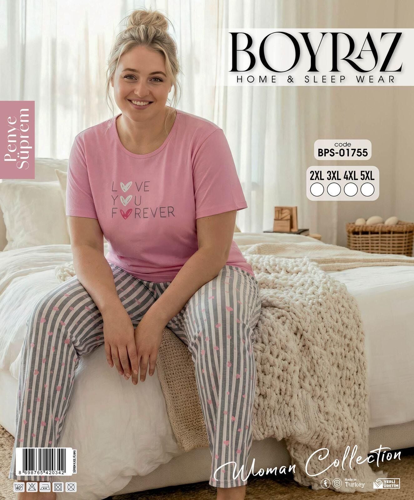 BOYRAZ 01755 SÜPREM PENYE BATTAL K.KOL PİJAMA TKM