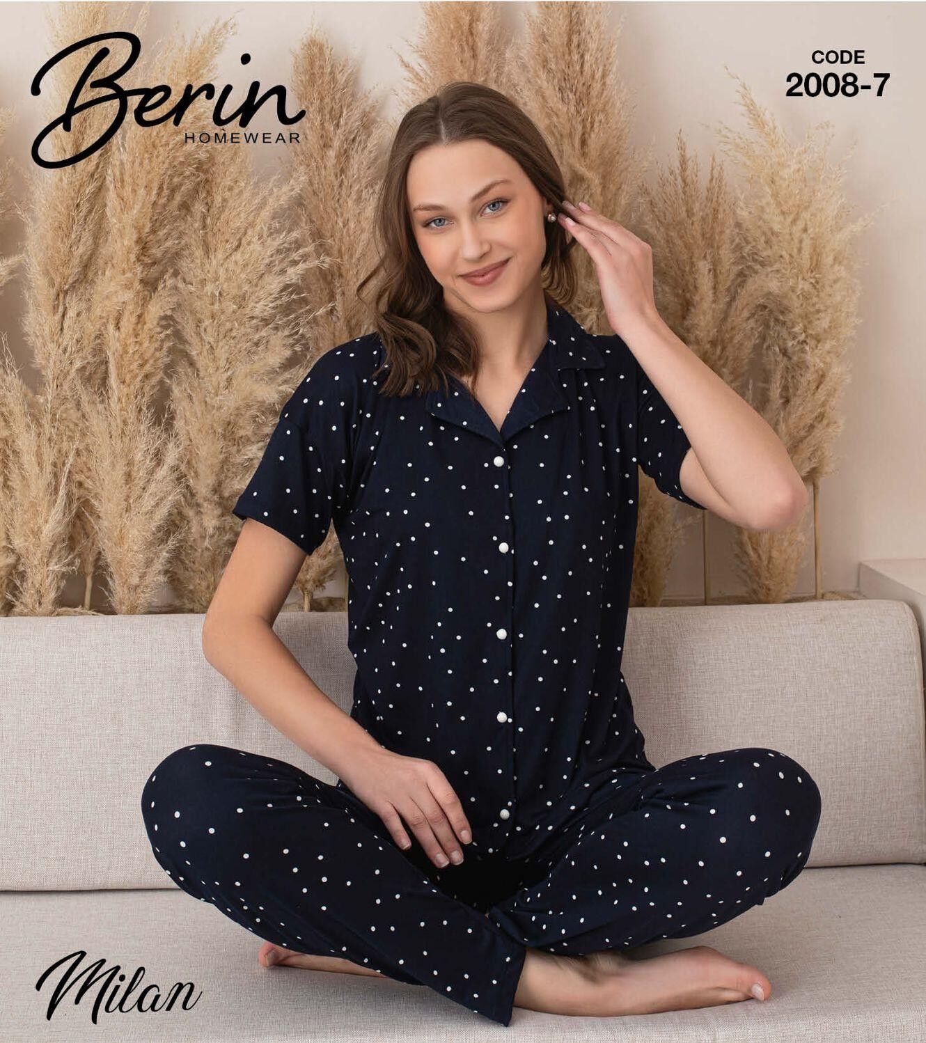 BERİN 2008-7 MİLAN ÖNDEN DÜĞMELİ PİJAMA TAKIM