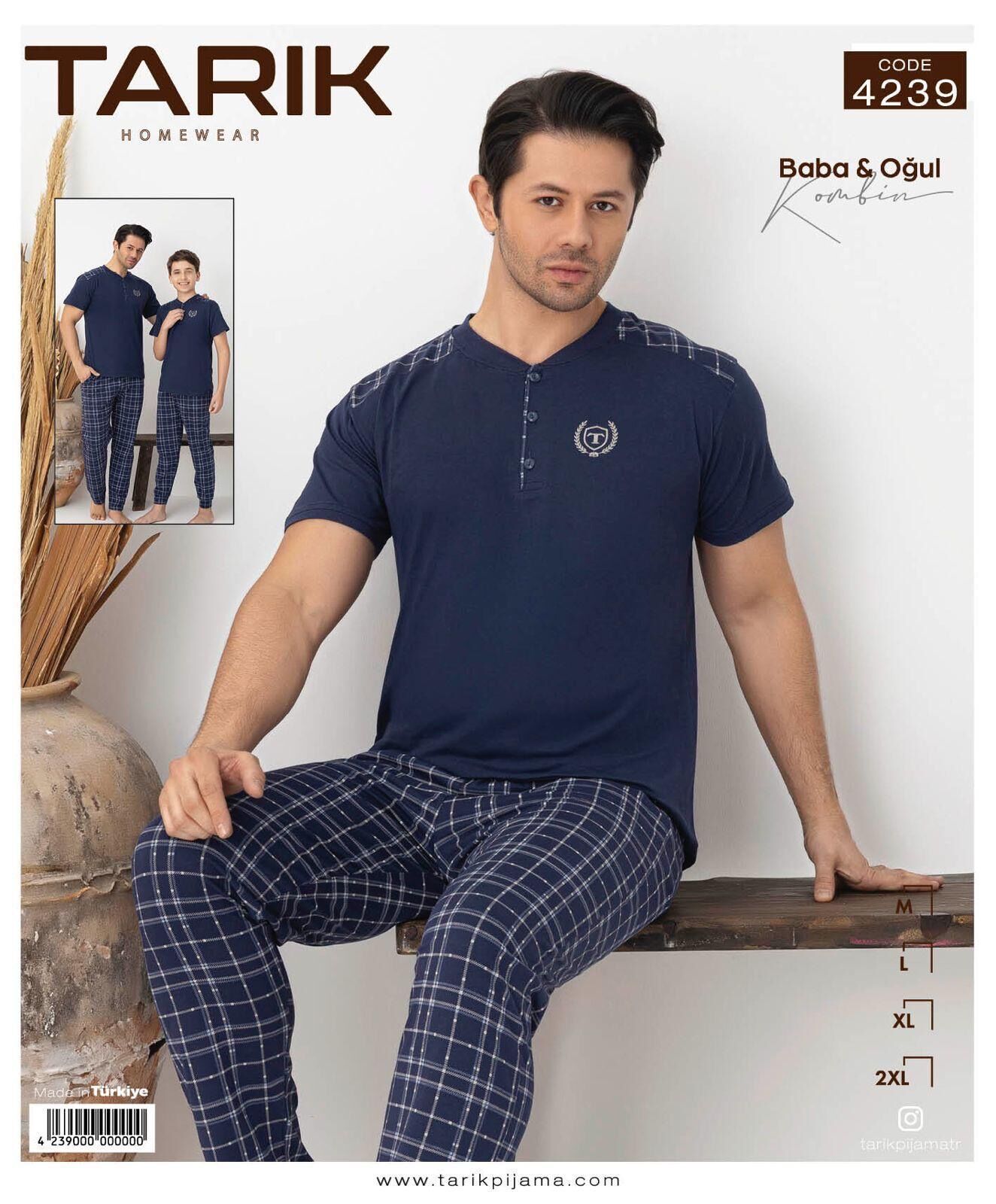 TARIK 4239 ERKEK PENYE KISA KOL PİJAMA TAKIMI