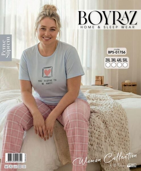 BOYRAZ 01756 SÜPREM PENYE BATTAL K.KOL PİJAMA TKM