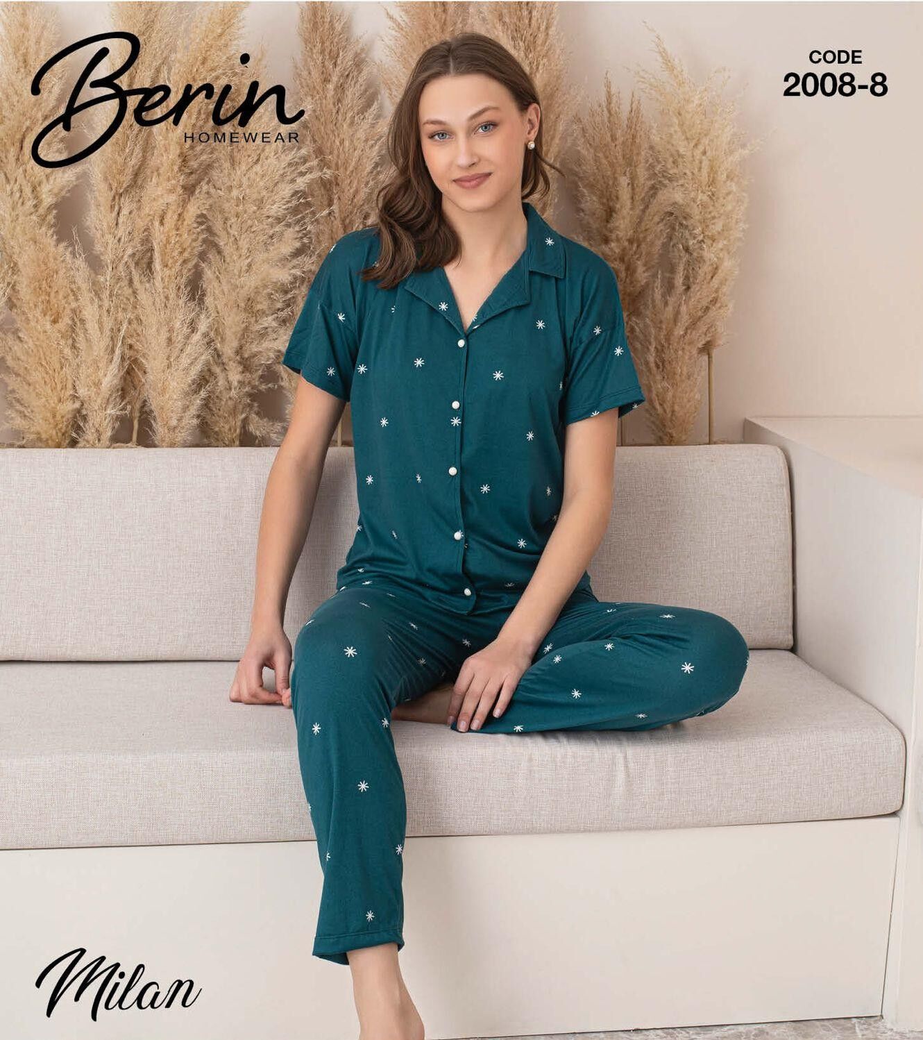 BERİN 2008-8 MİLAN ÖNDEN DÜĞMELİ PİJAMA TAKIM