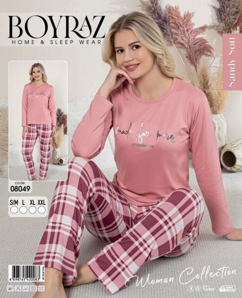 BOYRAZ 08049 BAYAN SENDY SOFT  PİJAMA TAKIMI