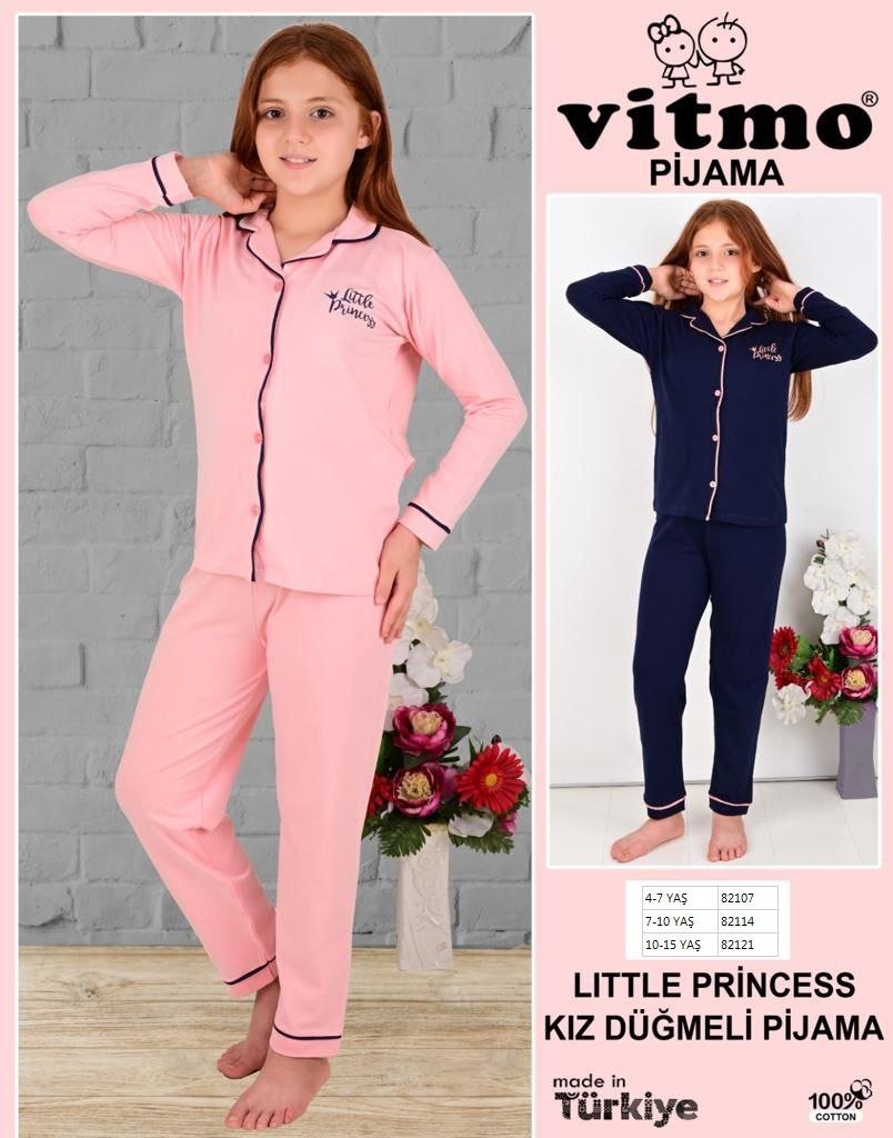 VİTMO 82121 LITTLE PRİNCESS KIZ DÜGMELİ PİJAMA 10-