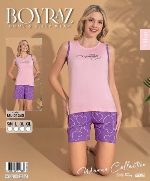 BOYRAZ 01640 MİLAN ATLET ŞORTLU PİJAMA TAKIM