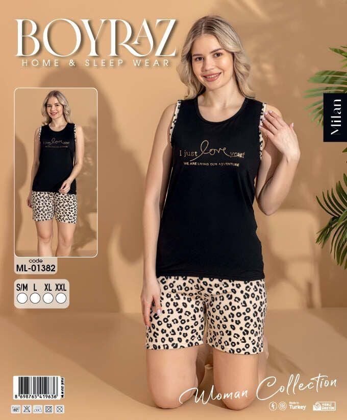 BOYRAZ 01382 MİLAN ATLET ŞORTLU PİJAMA TAKIM