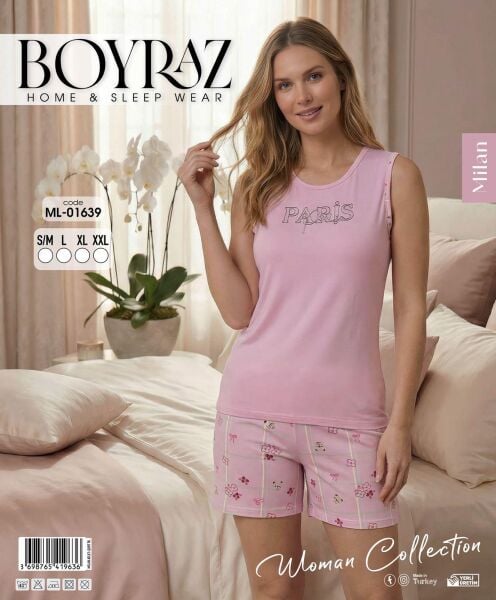 BOYRAZ 01639 MİLAN ATLET ŞORTLU PİJAMA TAKIM