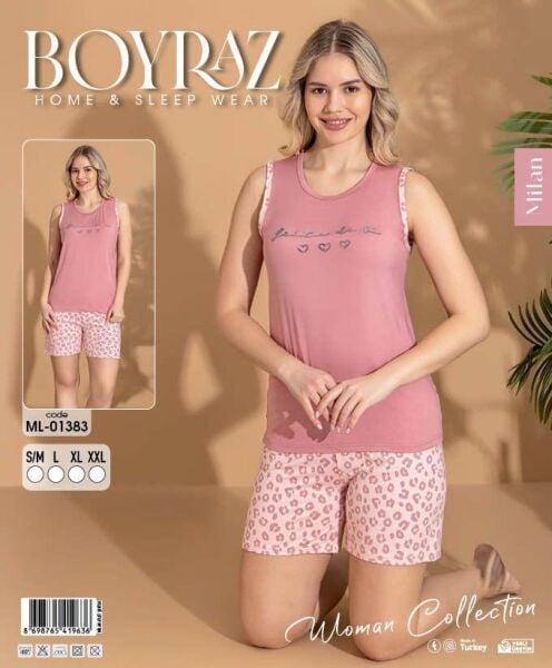 BOYRAZ 01383 MİLAN ATLET ŞORTLU PİJAMA TAKIM