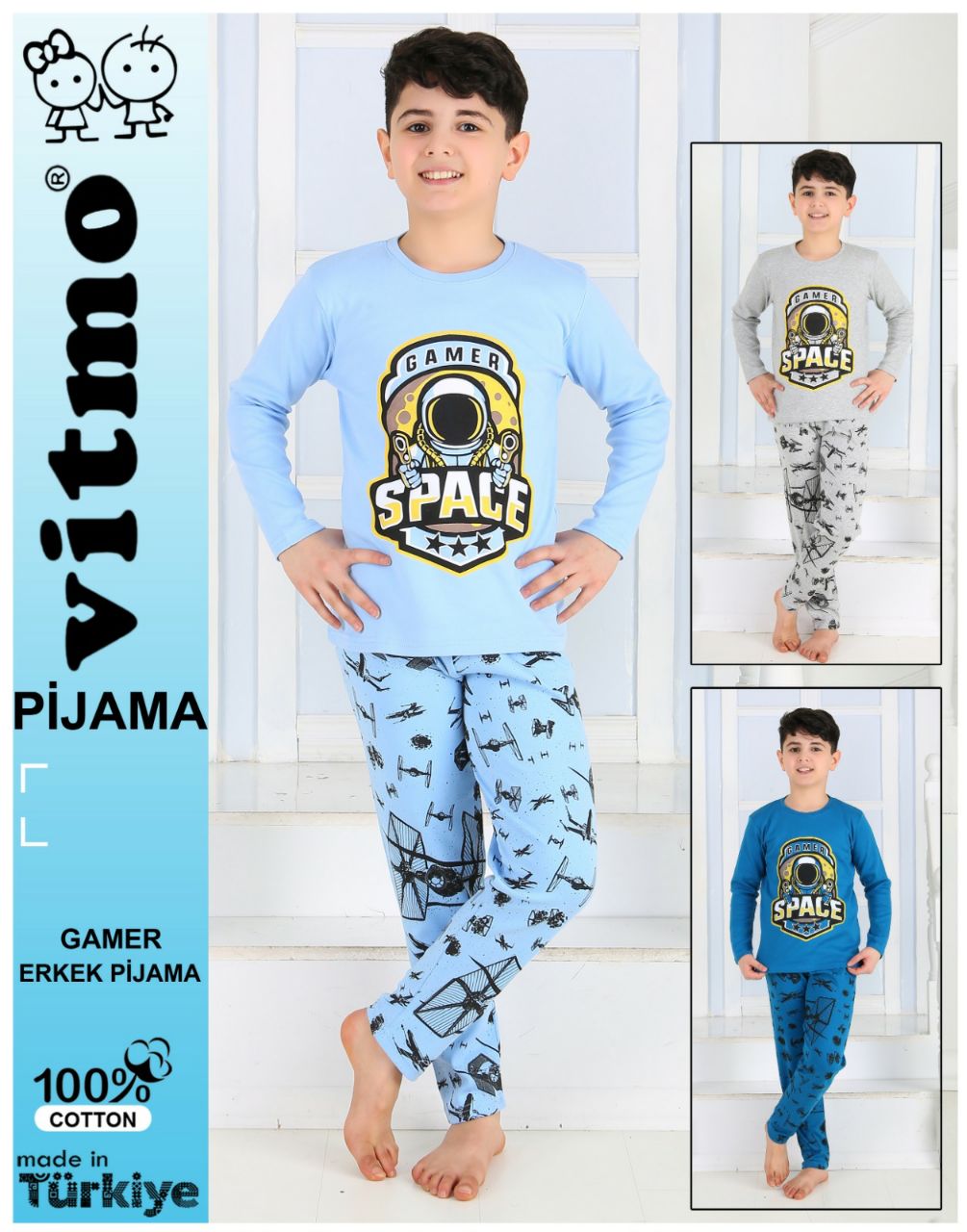 VİTMO 24046 GAMER ERKEK PİJAMA 1-2-3 Y