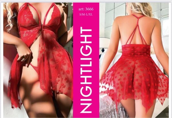NIGHTLIGHT 3666 FANTAZİ GECELİK KIRMIZI