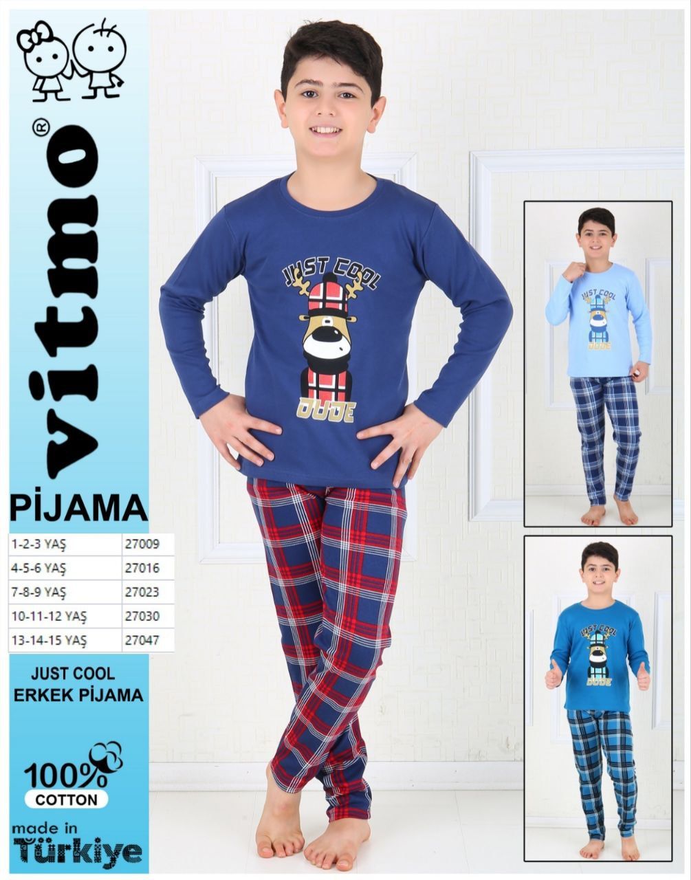 VİTMO 27009 JUST COOL ERKEK PİJAMA 1-2-3 Y