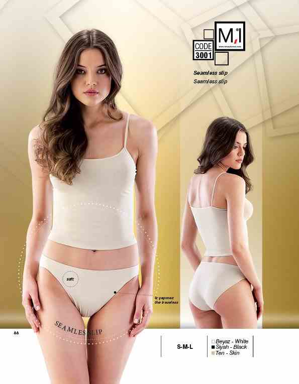 EMAY 3001 BAYAN SEAMLESS SLİP KORSE TEN, S