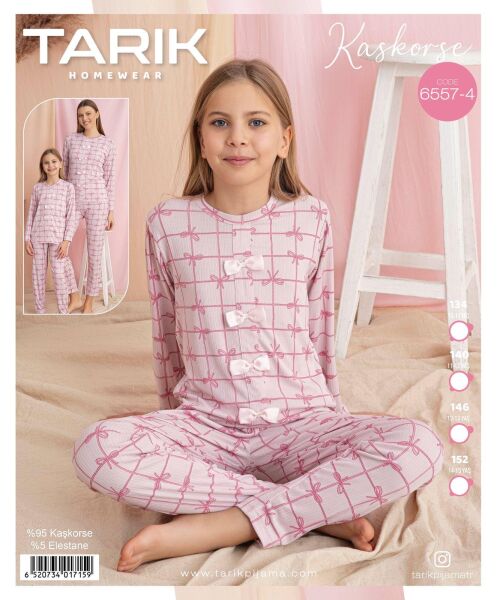 TARIK 6557-4 KIZ 10-15 YŞ KAŞKORSE PİJAMA TAKIM