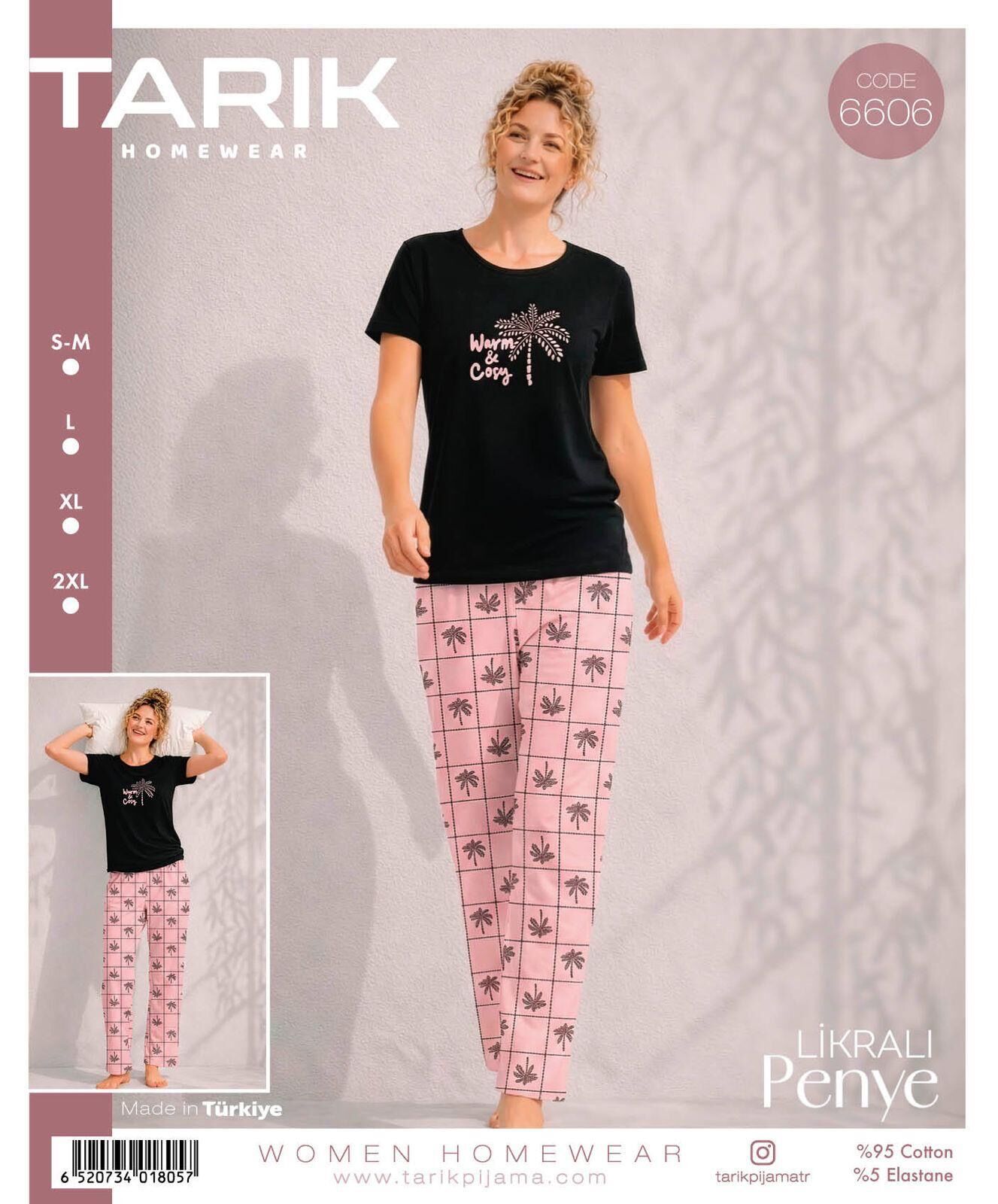 TARIK 6606 BAYAN KISA KOL PİJAMA TAKIMI
