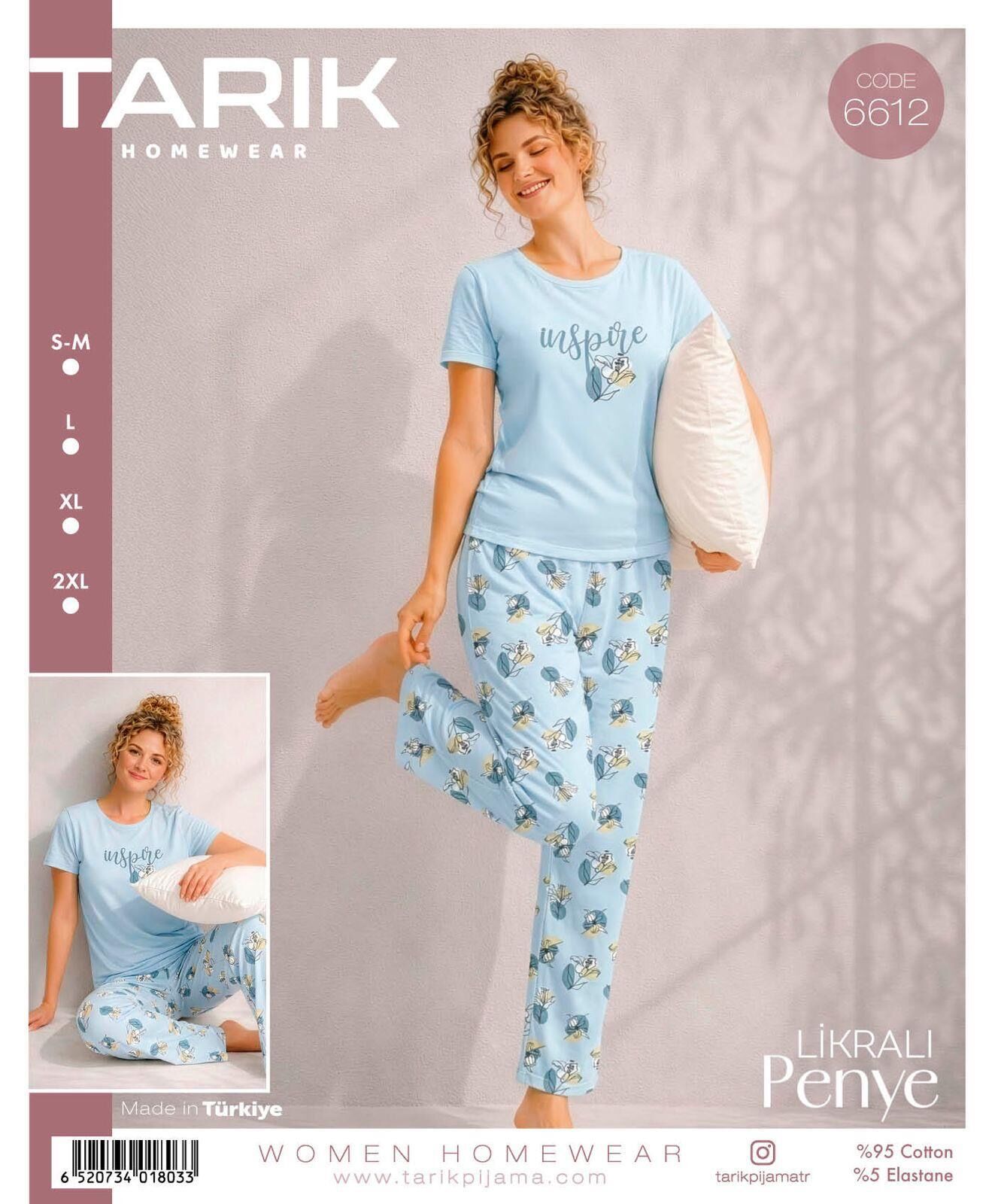 TARIK 6612 BAYAN KISA KOL PİJAMA TAKIMI