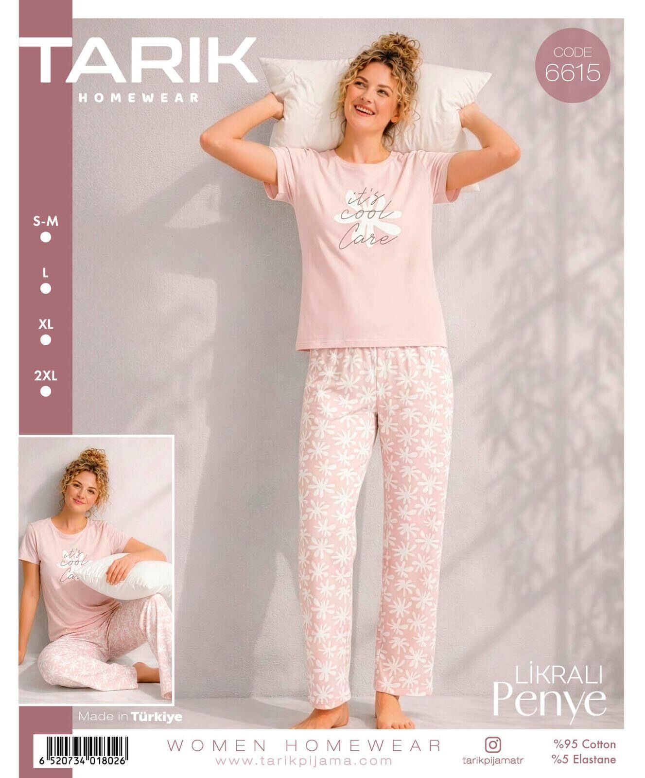 TARIK 6615 BAYAN KISA KOL PİJAMA TAKIMI