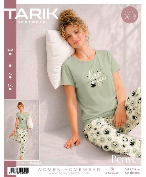TARIK 6618 BAYAN KISA KOL PİJAMA TAKIMI