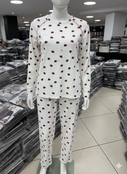 LANA 113-12 BAYAN WAFFLE PİJAMA TAKIM
