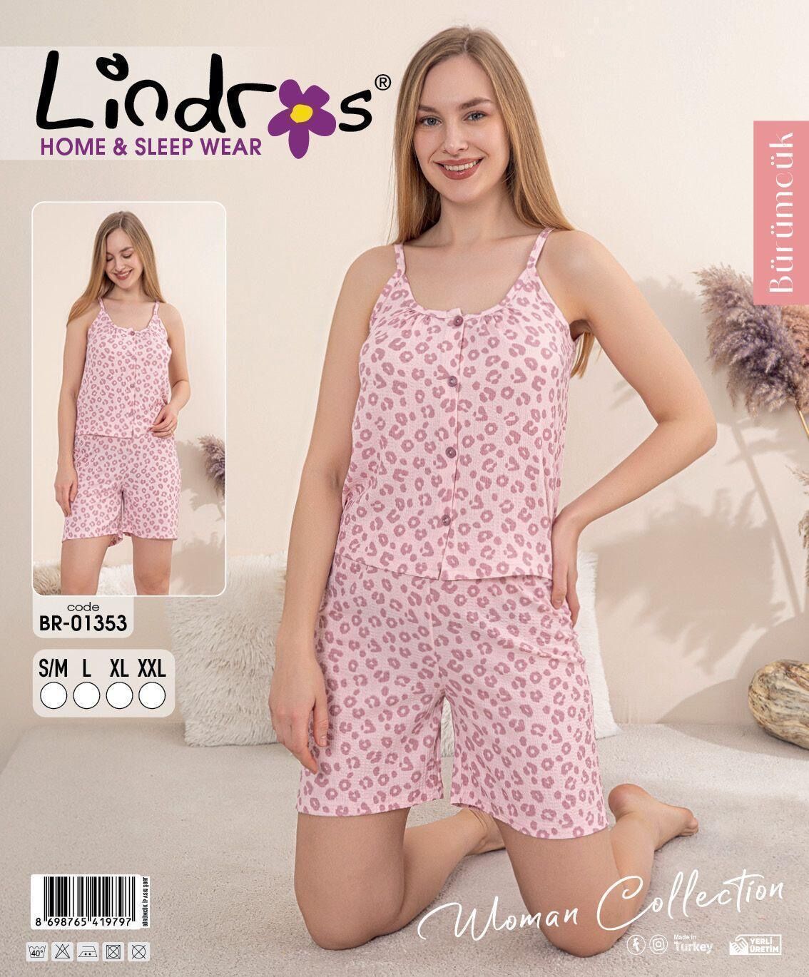 LİNDROS 01353 BÜRÜMCÜK DÜĞMELİ İP ASKILI ŞORTLU TK