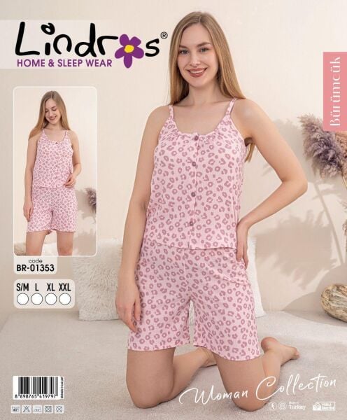 LİNDROS 01353 BÜRÜMCÜK DÜĞMELİ İP ASKILI ŞORTLU TK