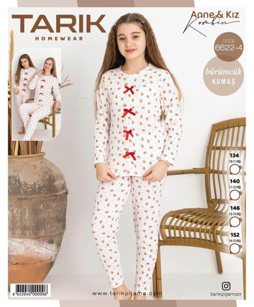 TARIK 6622-4 KIZ 10-15 YŞ BÜRÜMCÜK PİJAMA TAKIM